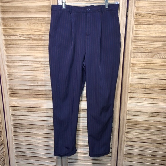 Forever 21 Blue Red Stripe Pants L - Picture 1 of 9
